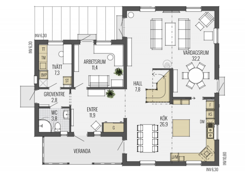 Kaptensgården Grundriss