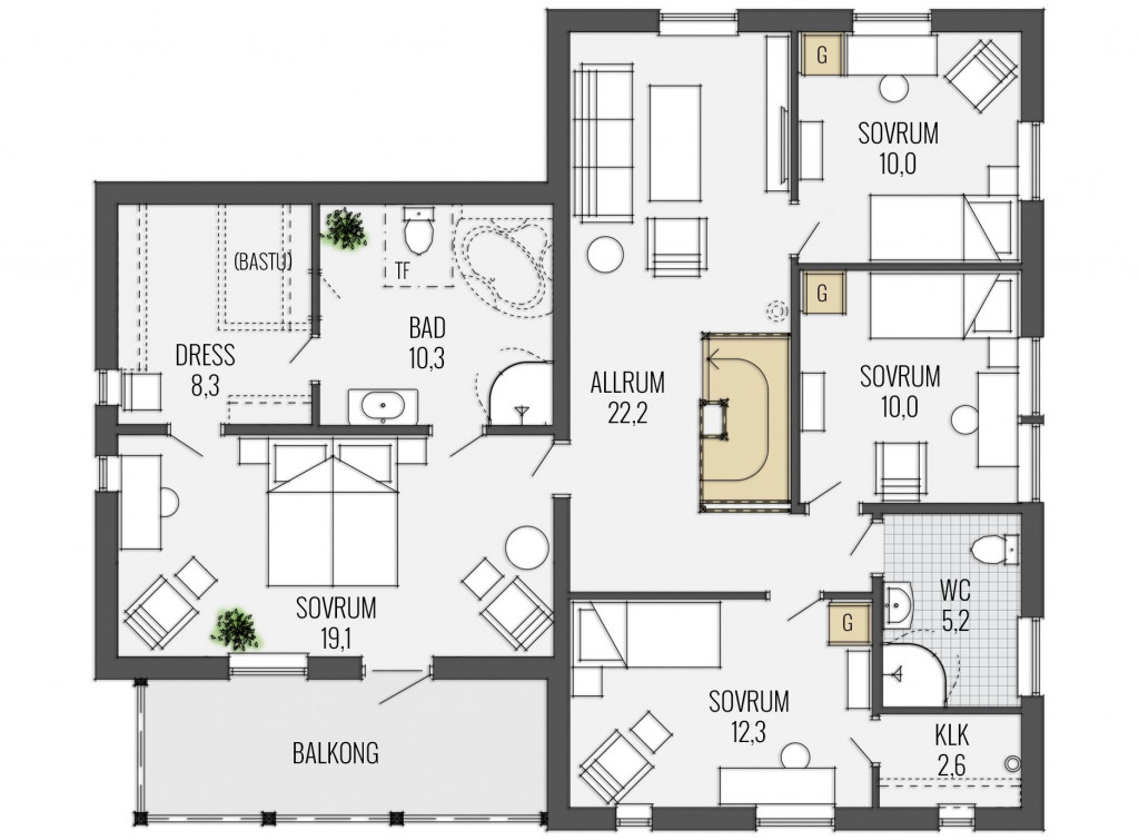 Kaptensgården Grundriss